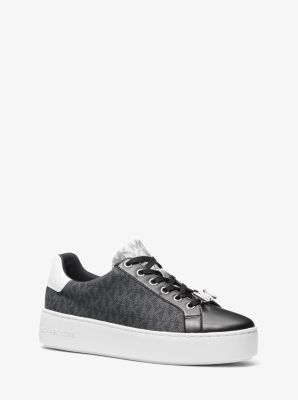 MICHAEL Michael Kors Women's Keaton Coated Canvas Two-Tone Logo Slip-On  Sneaker