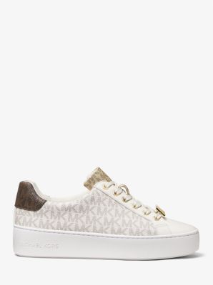 MICHAEL KORS POPPY COLOR-BLOCK LOGO SNEAKER, SIZE 5