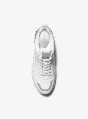 Michael kors white and cheap silver sneakers