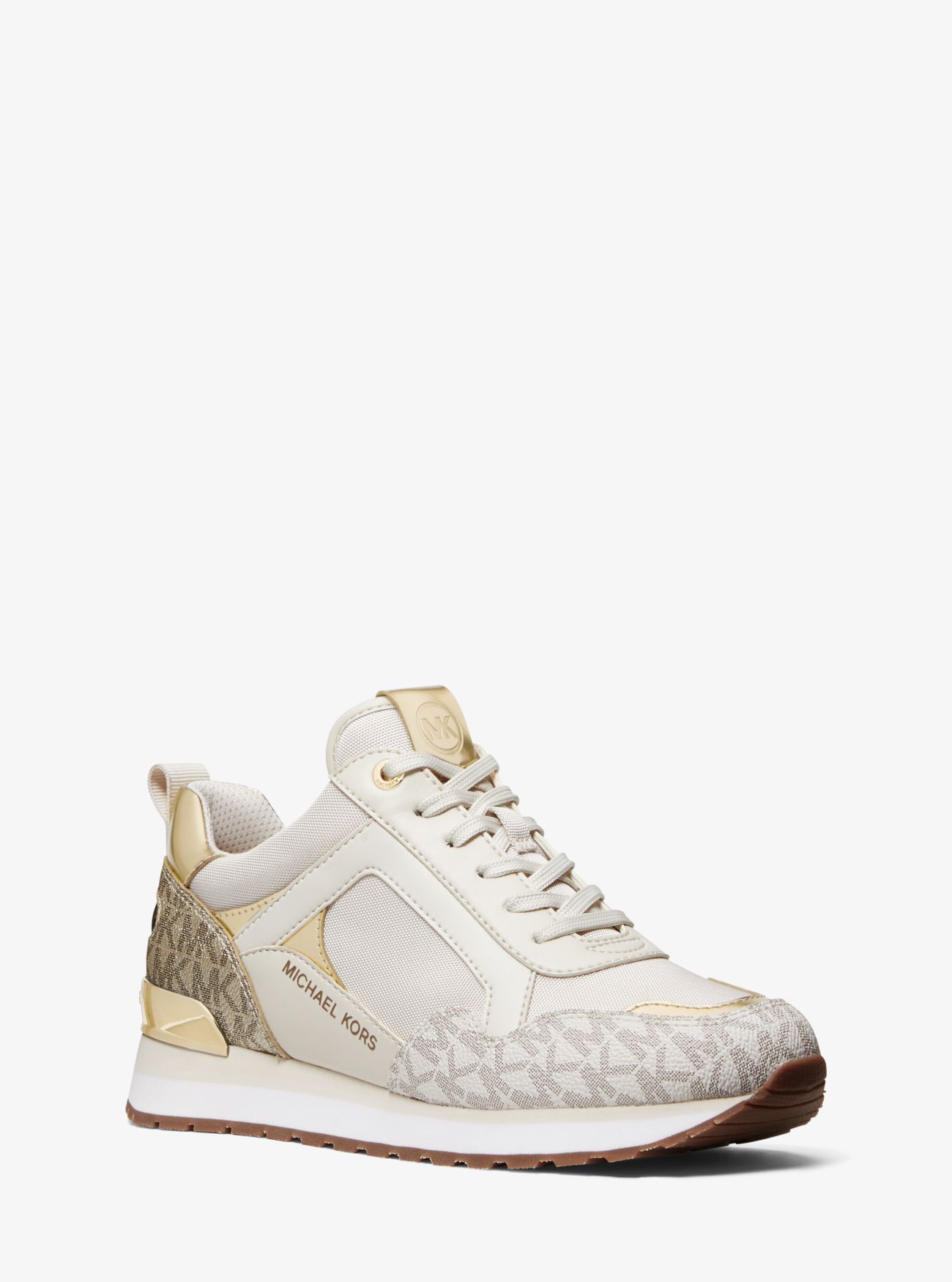 Michael KORS WILMA ICONIC MK SIGNATRUE GOLD LOGO CANVAS SNEAKERS I