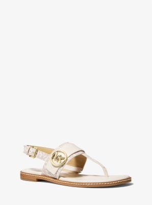 Carmen Logo and Faux Leather Sandal Michael Kors