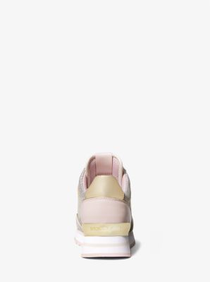 Maddy Leather and Glitter Chain-Mesh Trainer | Michael Kors [US]