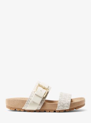 Mylah Logo and Leather Sandal Michael Kors Canada