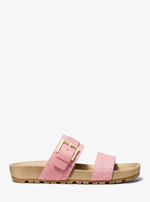 Mylah Logo and Leather Sandal in CARNATION | Michael Kors