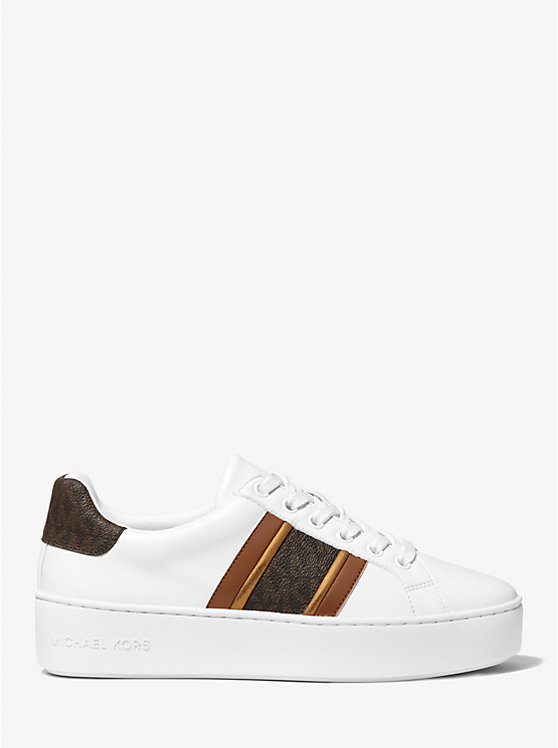 Poppy Faux Leather and Logo Stripe Sneakers image number 1