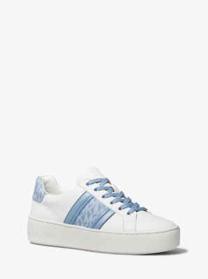 Poppy Leather and Logo Stripe Sneaker | Michael Kors