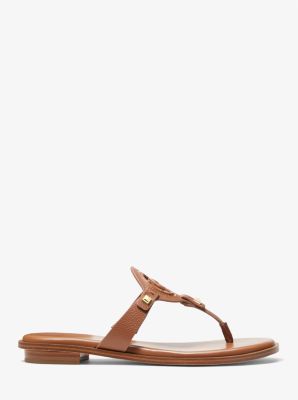 Aubrey Cutout Leather T-Strap Sandal | Michael Kors