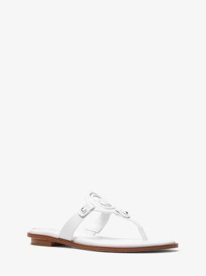 Aubrey Cutout Leather T-Strap Sandal | Michael Kors