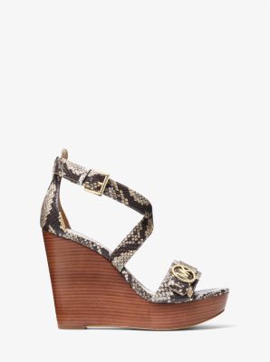 Carmen Snake Embossed Wedge Sandal | Michael Kors [US]
