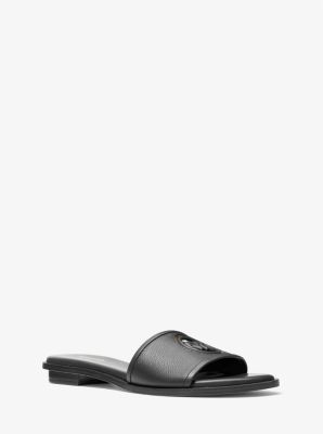 Deanna Cutout Leather Slide Sandal | Michael Kors