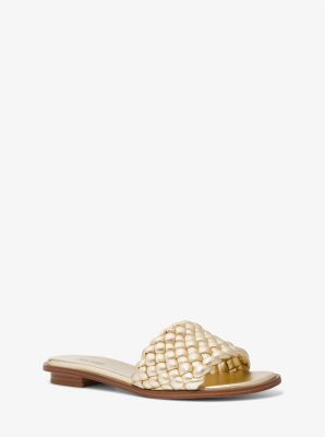 Deanna Metallic Braided Slide Sandal Michael Kors