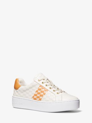 Poppy Logo Embossed Stripe Sneaker | Michael Kors