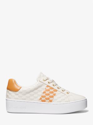 Poppy Logo Embossed Stripe Sneaker | Michael Kors