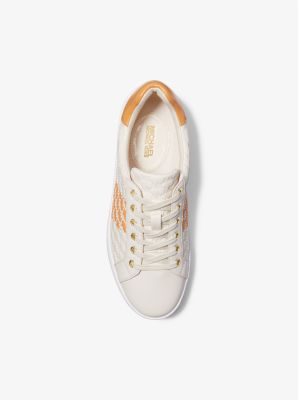 Poppy Logo Embossed Stripe Sneaker | Michael Kors