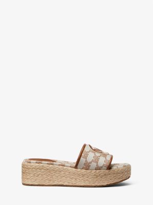 Sadler Logo Jacquard and Jute Wedge Sandal image number 1