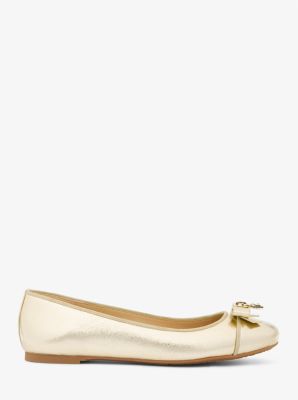 Honey Metallic Leather Ballet Flat