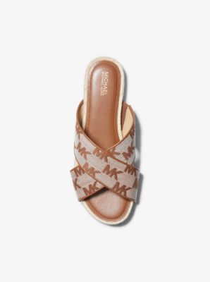 Sandale compensée Jolie en jacquard à logo