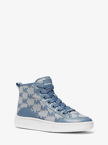 Michael Kors Shea Logo Jacquard High-top Sneaker In Blue