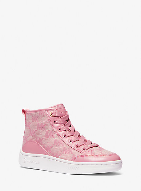 Michael Kors Shea Logo Jacquard High-top Sneaker In Pink