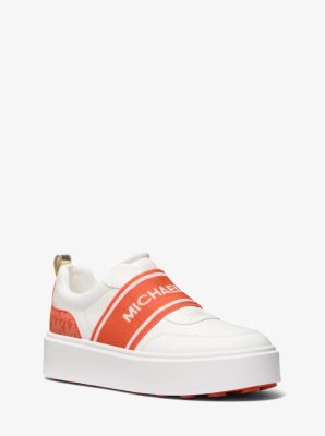 MICHAEL KORS ROMEY LOGO TAPE SLIP-ON PLATFORM SNEAKER 