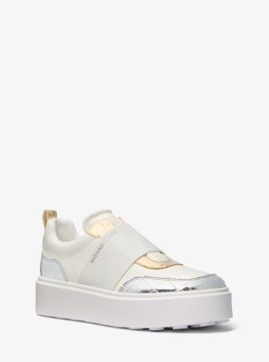 MICHAEL KORS ROMEY MIXED MEDIA SLIP-ON PLATFORM SNEAKER 
