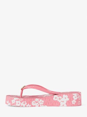 Bedford Printed Signature Logo Flip Flop in CARNATION | Michael Kors