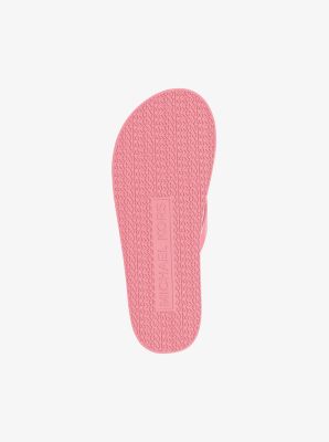 Bedford Printed Signature Logo Flip Flop in CARNATION | Michael Kors