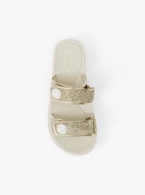 Foster Glitter-Embellished Slide Sandal