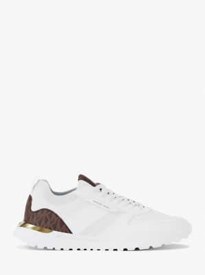 Jesse Mixed-Media Trainer in OP WHT/BROWN | Michael Kors