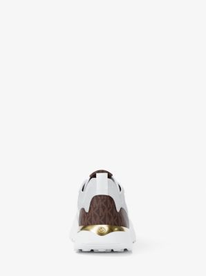 Jesse Mixed-Media Trainer in OP WHT/BROWN | Michael Kors