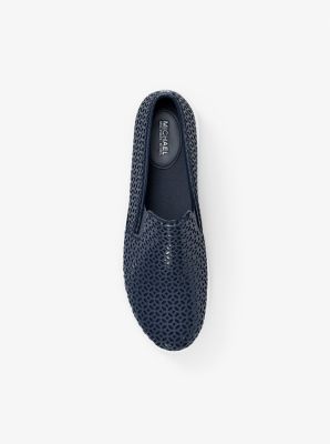 Keaton Perforated Slip On Sneaker in NAVY | Michael Kors