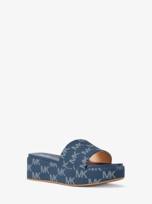 Sandalia tipo chancla Sadler con plataforma de jacquard con logotipo in [3356] | Michael Kors