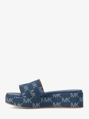 Sandalia tipo chancla Sadler con plataforma de jacquard con logotipo in [3356] | Michael Kors