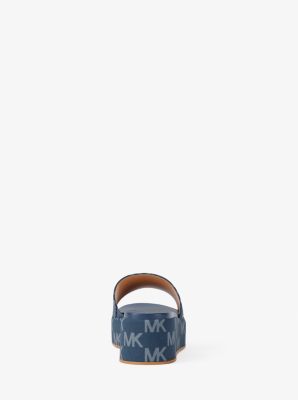 Sandalia tipo chancla Sadler con plataforma de jacquard con logotipo in [3356] | Michael Kors