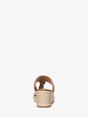 Zoe Crocheted Wedge Sandal in LUGGAGE | Michael Kors