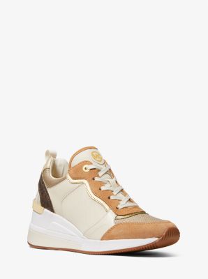 Crista Suede and Metallic Canvas Trainer | Michael Kors