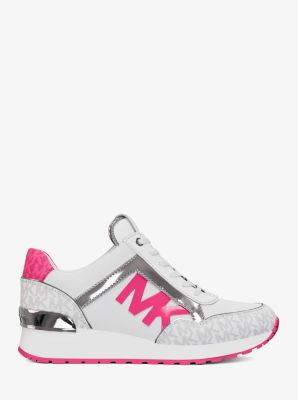Maddy Two-Tone Logo Trainer in DRAGONFRUIT | Michael Kors