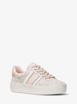 catelyn denim logo jacquard and metallic stripe sneaker