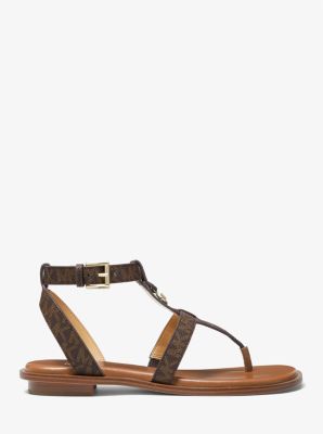 Sasha Logo Sandal in BROWN | Michael Kors
