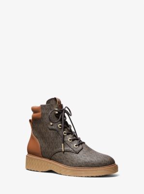 Trudy Leather And Logo Boot | Michael Kors