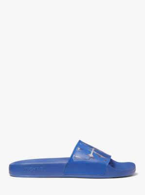 Penny Logo Rubber Slide Sandal in ELECTRIC BLUE | Michael Kors