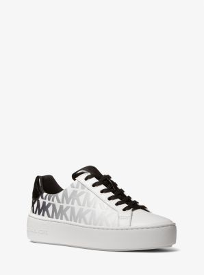 Poppy graphic logo store leather sneaker