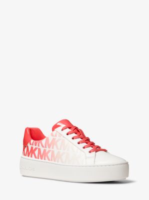 Poppy graphic sale logo leather sneaker