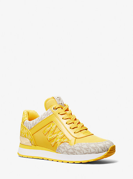 Michael Kors Maddy Two-tone Signature Logo And Mesh Trainer In White