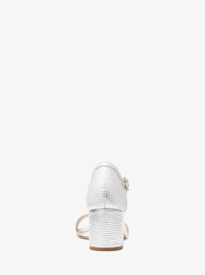 Simone Metallic Lizard Embossed Block-Heel Sandal image number 2