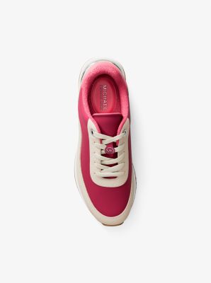 Hattie Mixed-Media Trainer in DK RASPBERRY | Michael Kors