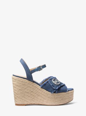 Sandale à talon compensé Hannah en denim