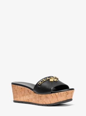 Elsa Leather and Cork Platform Sandal Michael Kors Canada