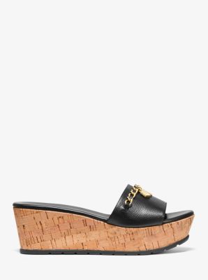 Elsa Leather and Cork Platform Sandal Michael Kors Canada