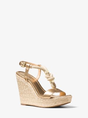 Holly Rope Trim Metallic Leather Wedge Michael Kors Canada